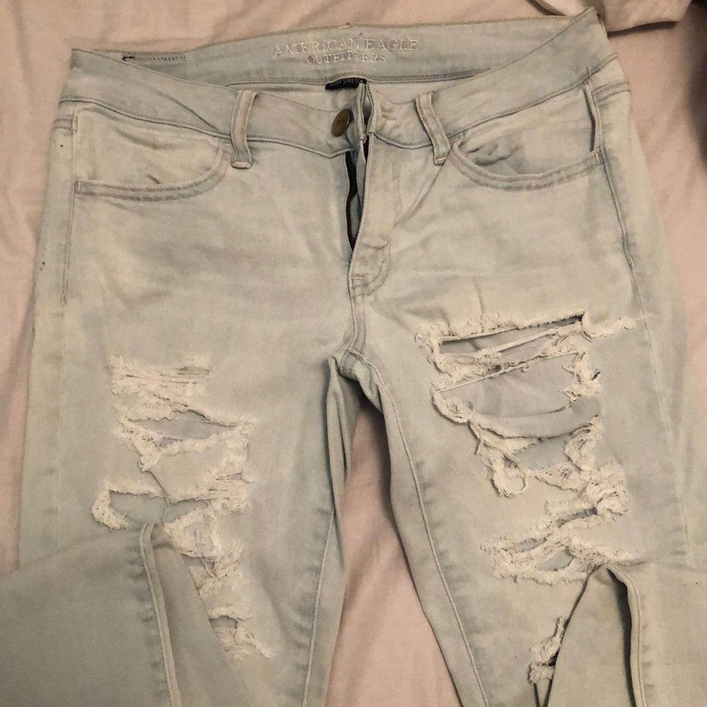 Low Rise Ripped Jeans